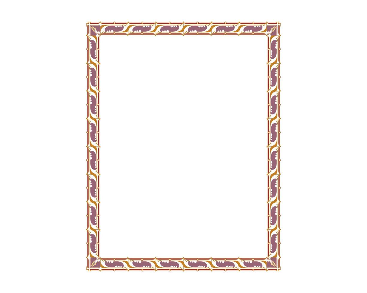 Decorative wedding frame, antique museum picture border or deco divider. Isolated icon. vector Free Vector