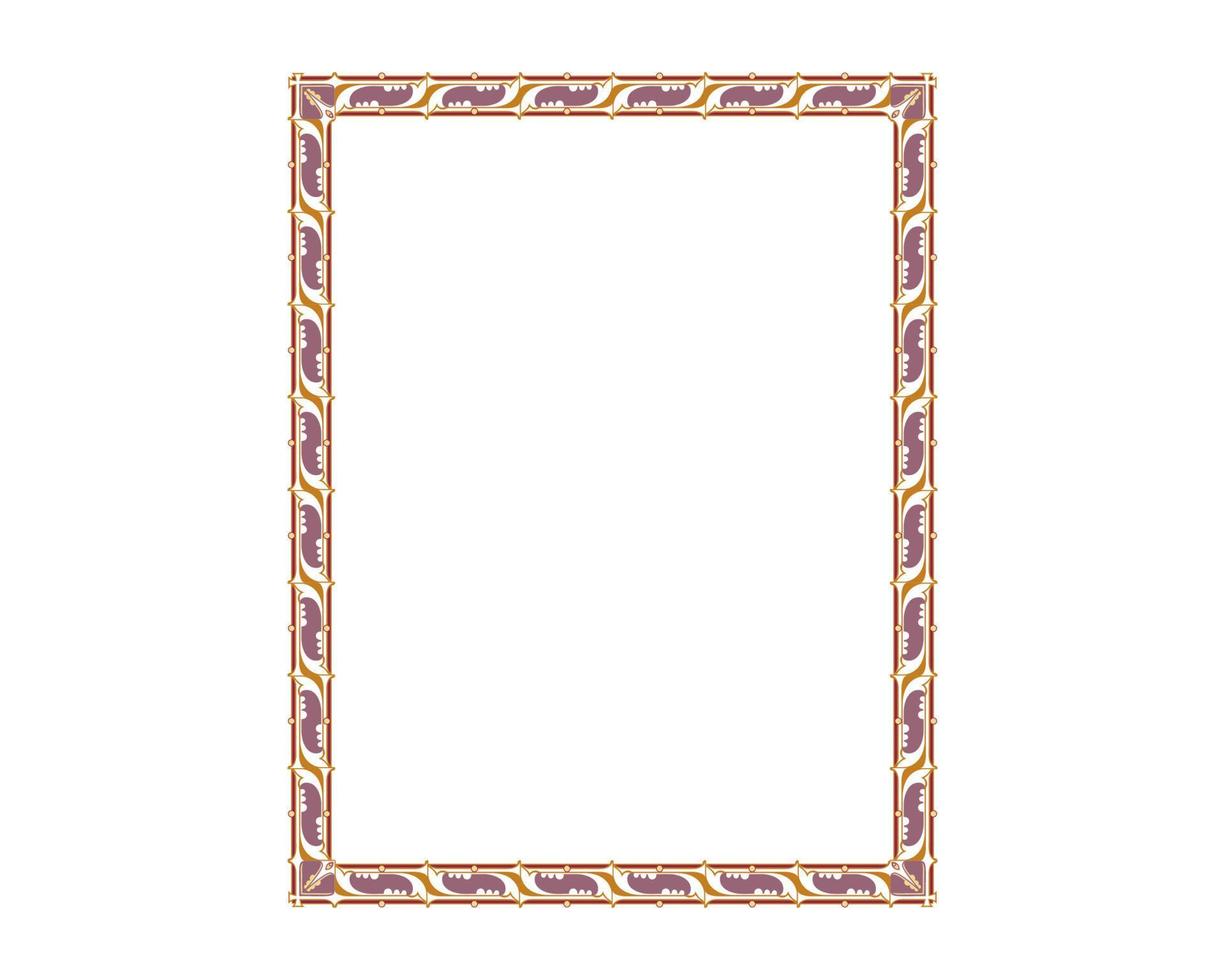 Decorative wedding frame, antique museum picture border or deco divider. Isolated icon. vector Free Vector