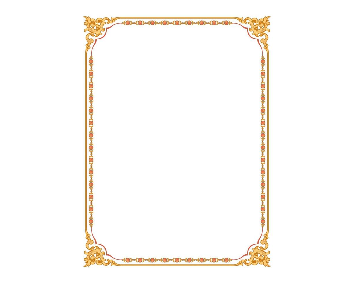 Decorative wedding frame, antique museum picture border or deco divider. Isolated icon. vector Free Vector