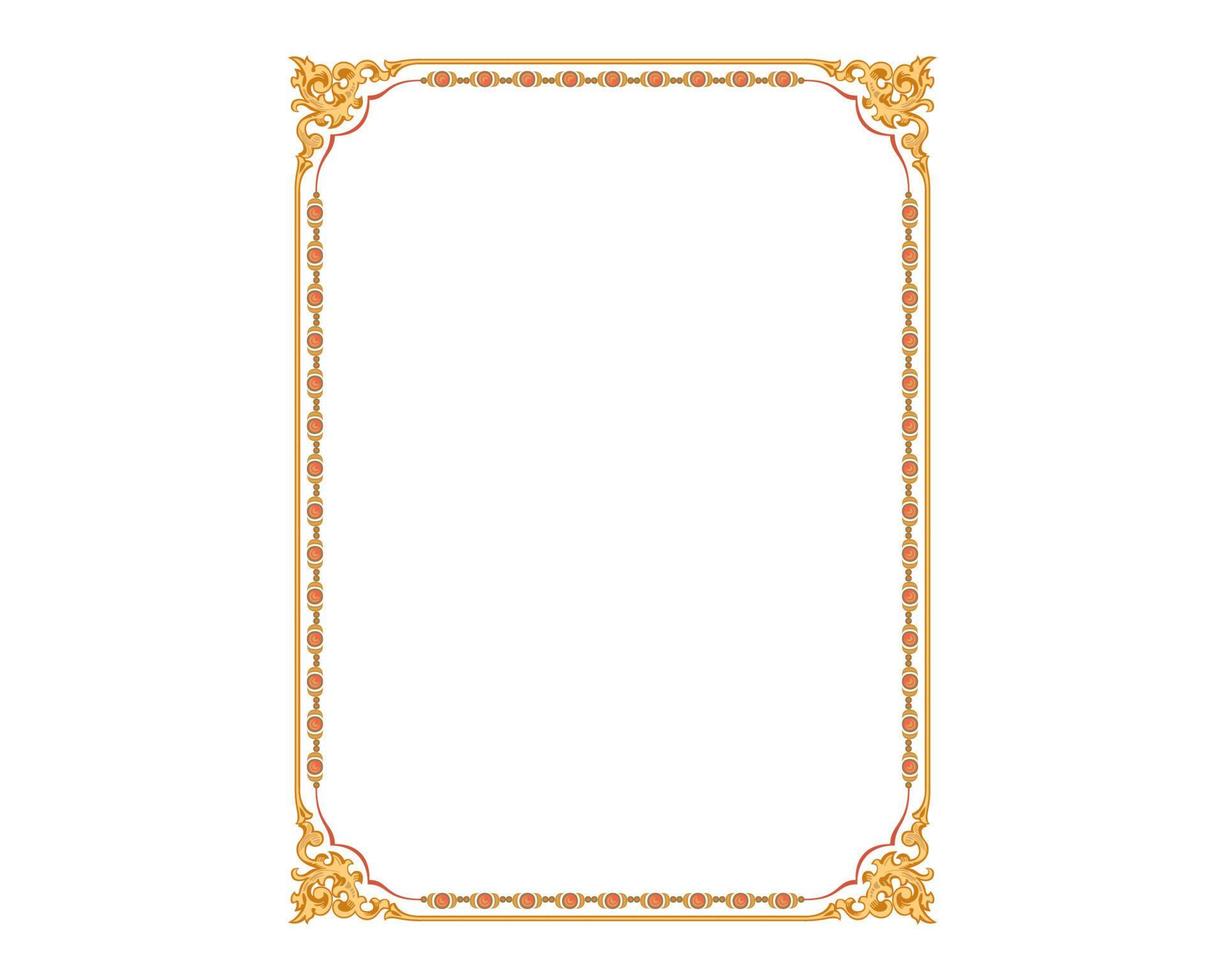 Decorative wedding frame, antique museum picture border or deco divider. Isolated icon. vector Free Vector