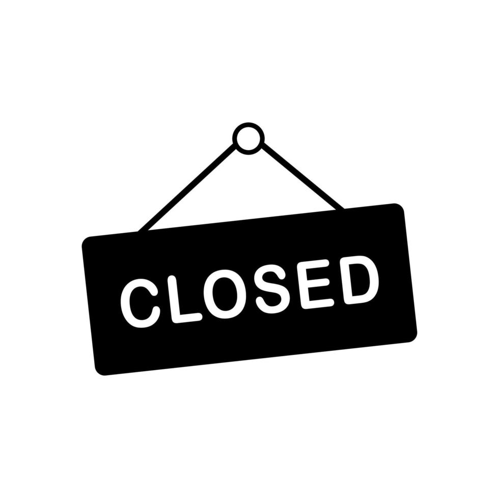 closed sign vector icon
