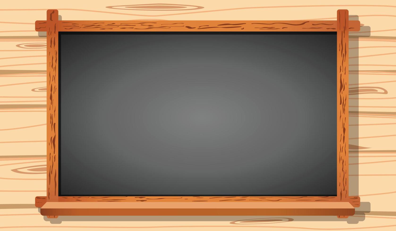Blackboard on wooden sheet wall background. chalkboard for copy space. blank blackboard vector illustration