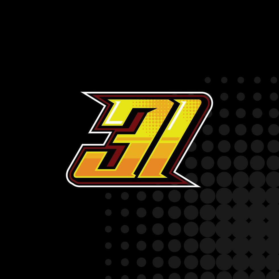 Race Number 31 logo design vector