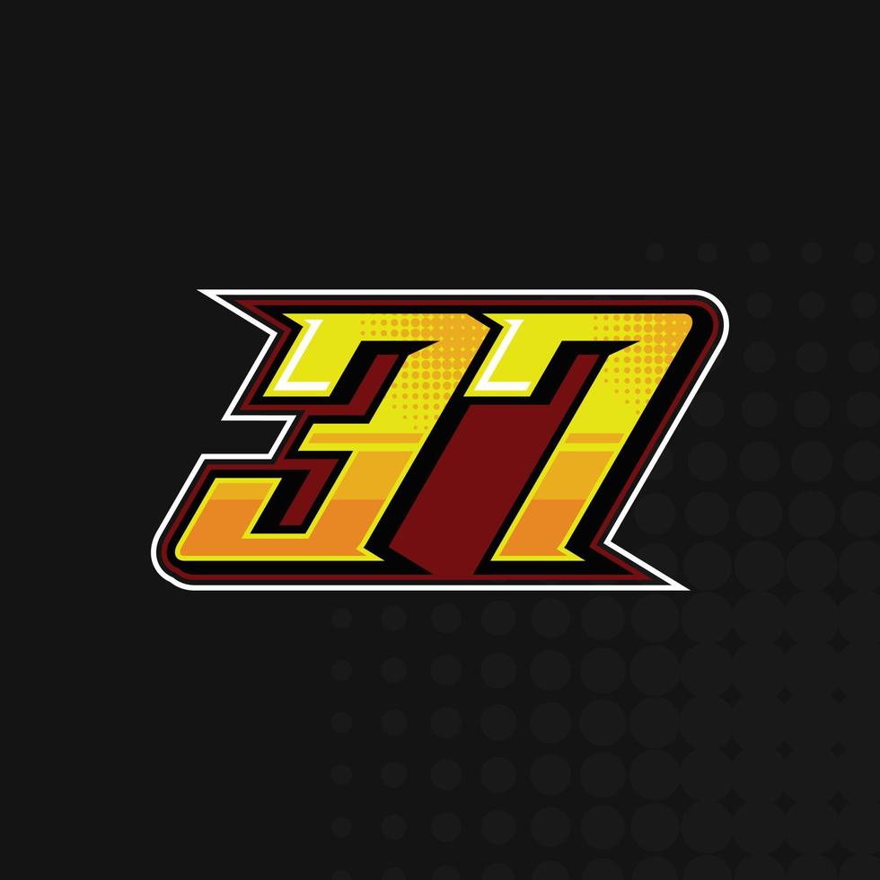 Race Number 37 logo design vector