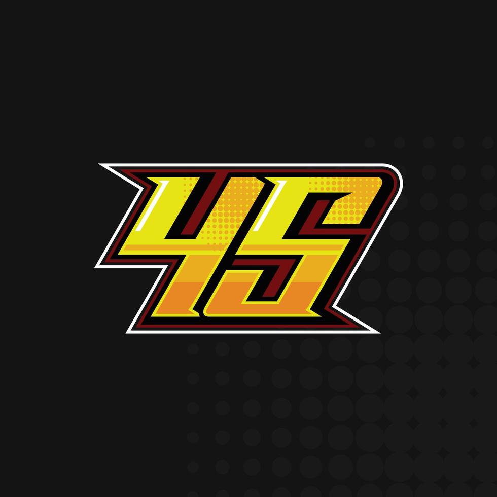 carrera número 45 vector de diseño de logotipo