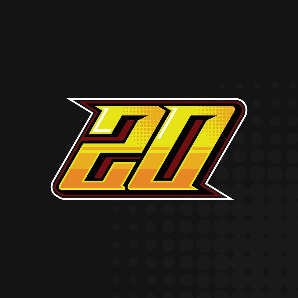 Race Number 20 logo design vector