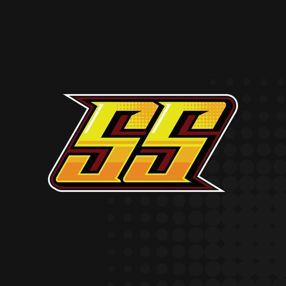 carrera número 55 vector de diseño de logotipo