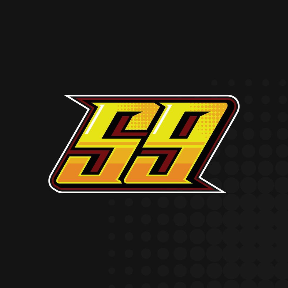 Race Number 59 logo design vector