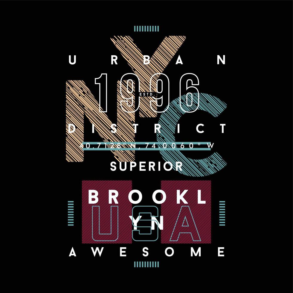 brooklyn urban district abstract graphic vector print