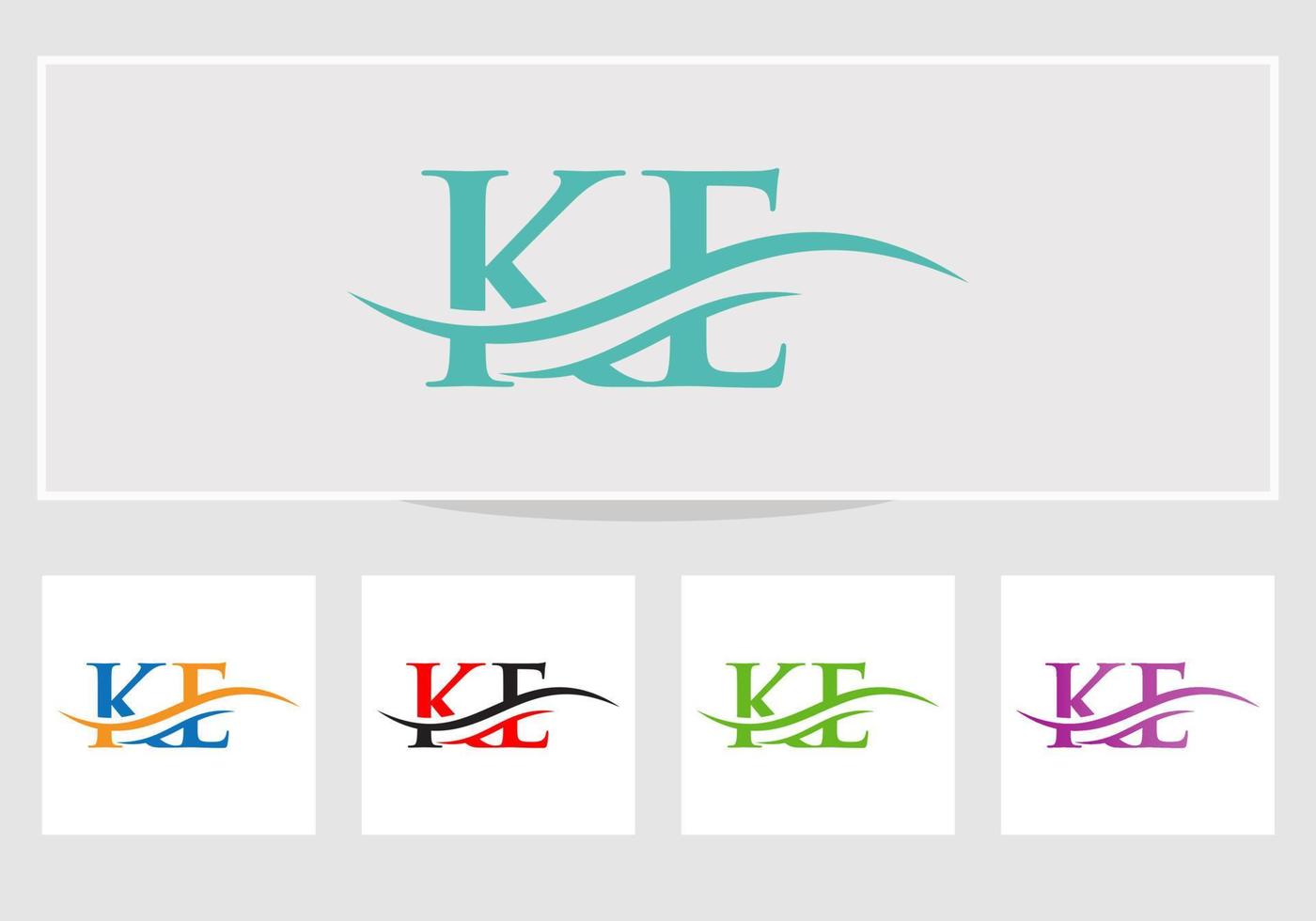 KE Letter Linked Logo for business and company identity. Initial Letter KE Logo Vector Template