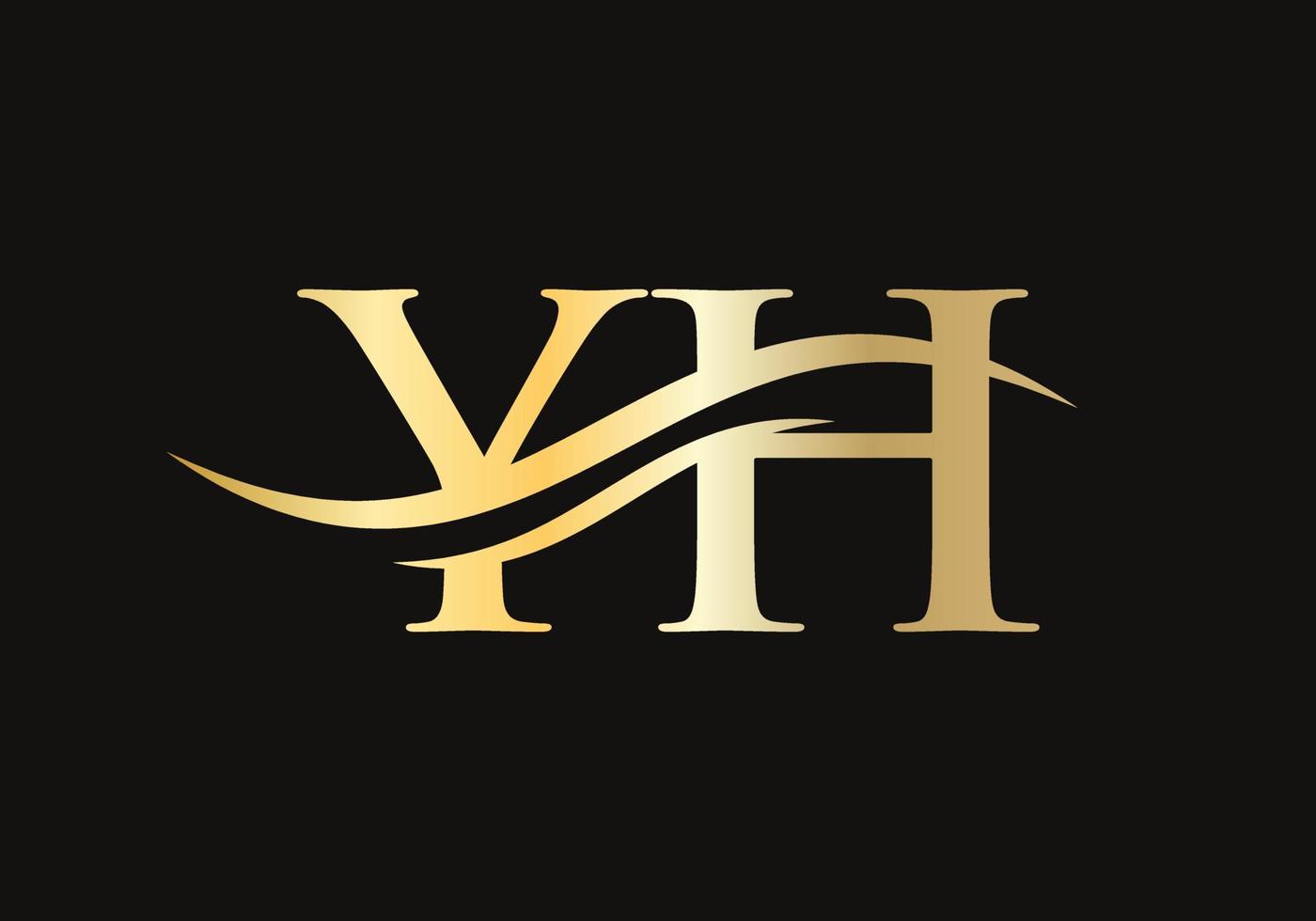 Creative YH letter with luxury concept. Modern YH Logo Design for business and company identity vector