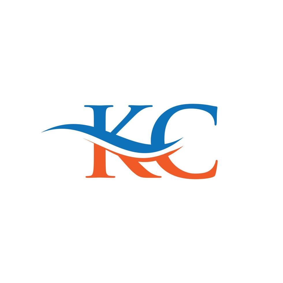 diseño inicial del logotipo de la letra kc dorada con moda moderna. diseño de logotipo kc vector