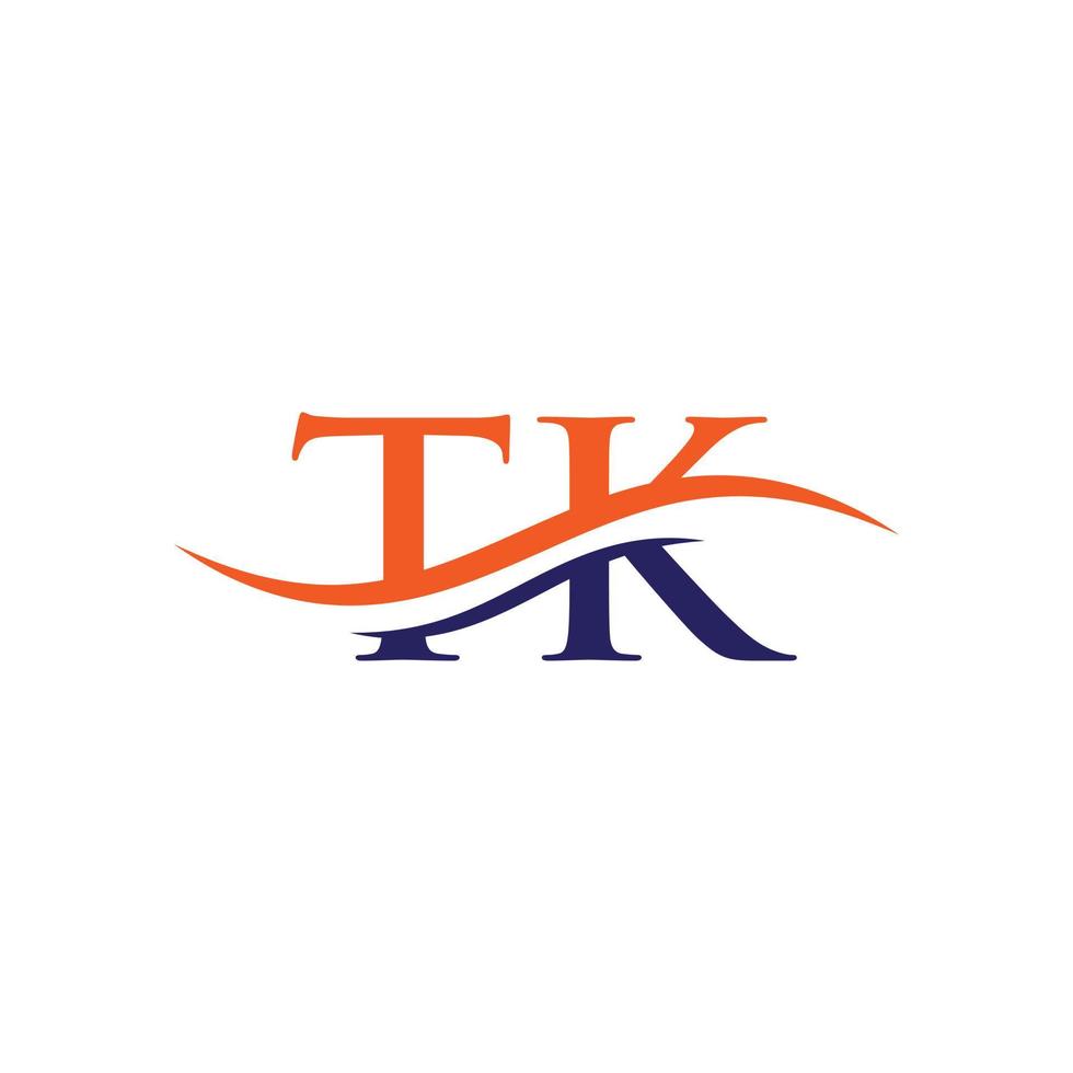 diseño inicial del logotipo tk de la letra vinculada. vector de diseño de logotipo de carta moderna tk con moda moderna