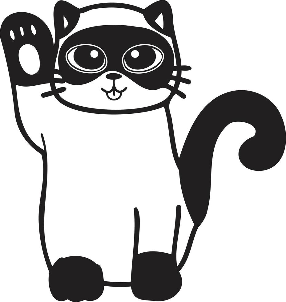 maneki neko dibujado a mano o ilustración de gato afortunado en estilo garabato vector