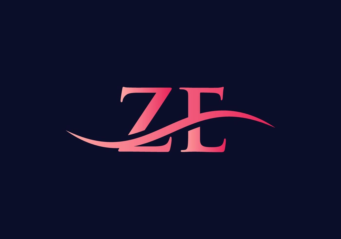 ZE Letter Linked Logo for business and company identity. Initial Letter ZE Logo Vector Template