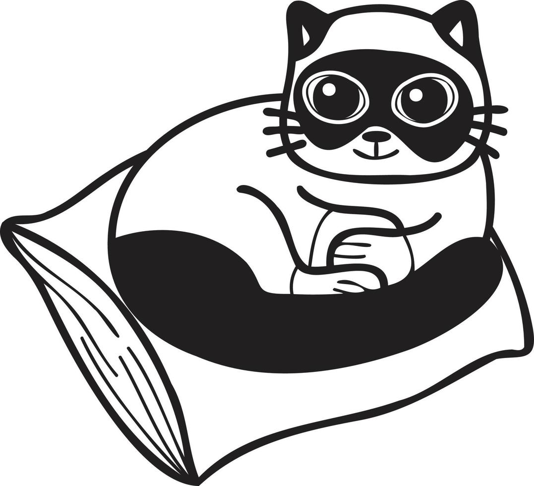 Cute Cat Sleeping On Pillow Cartoon Vector Icon Illustration. Flat Cartoon  Concept 10662137 Vector Art at Vecteezy