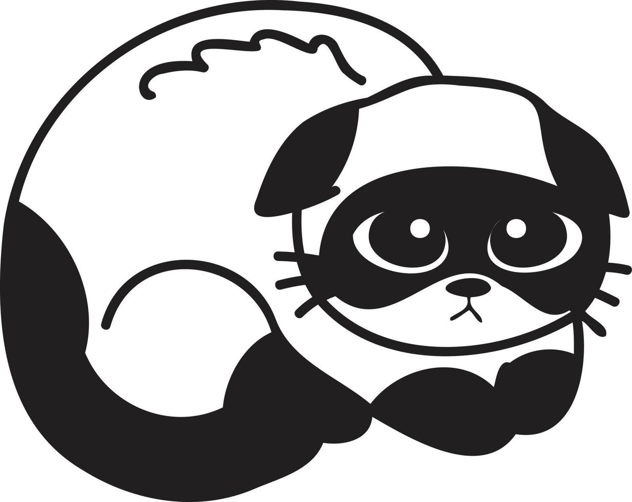 Hand Drawn scared or sad cat illustration in doodle style vector