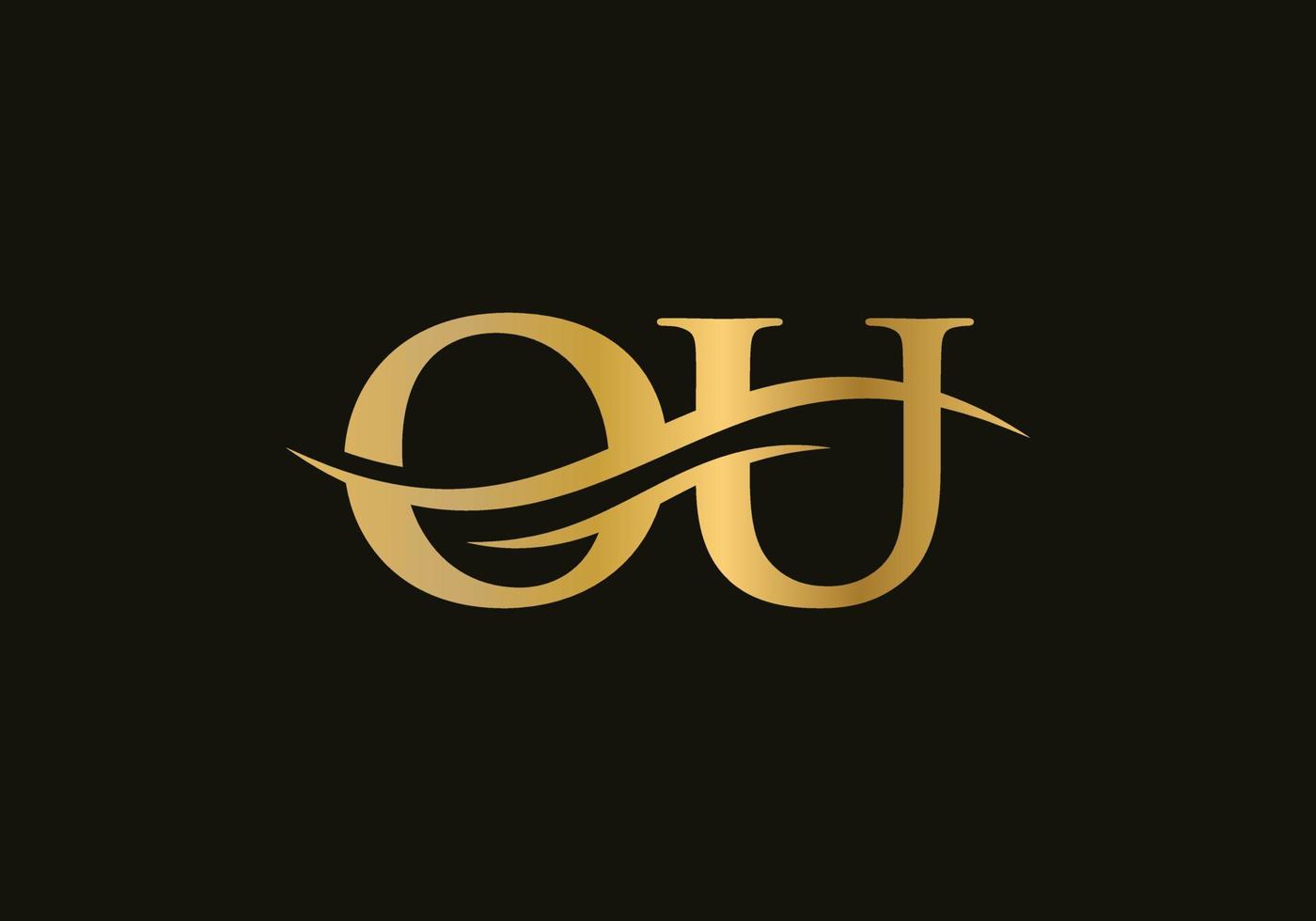 OU letter logo. Initial OU letter business logo design vector template