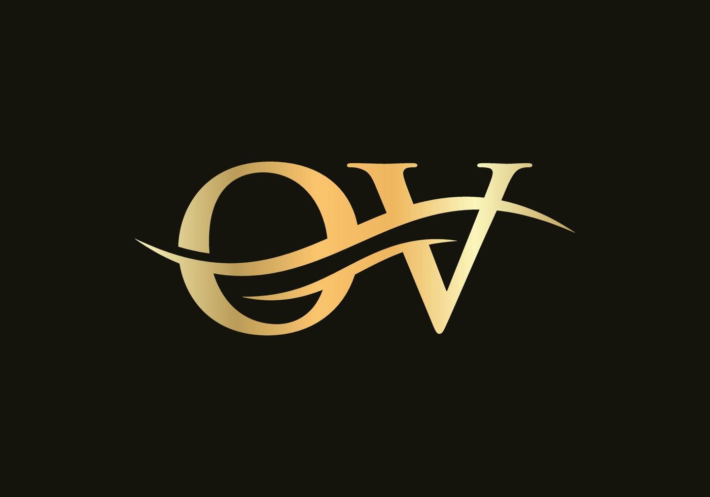OV logo. Monogram letter OV logo design Vector. OV letter logo design with modern trendy vector
