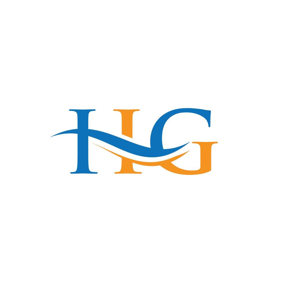 Initial linked letter HG logo design. Modern letter HG logo design vector with modern trendy