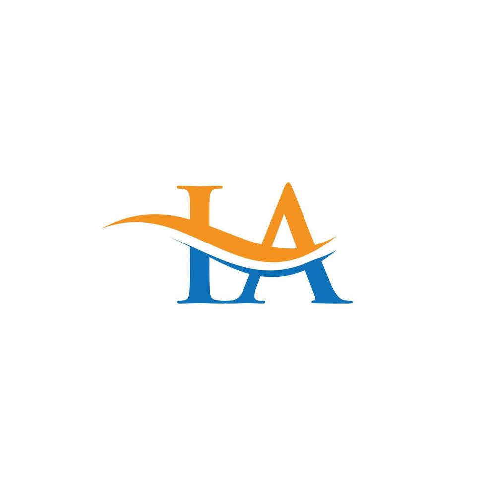 Premium Letter IA Logo Design with water wave concept. IA logo design vector