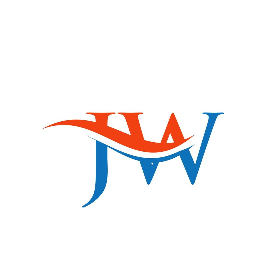 carta jw creativa con concepto de lujo. diseño moderno del logotipo jw para la identidad empresarial y empresarial. vector