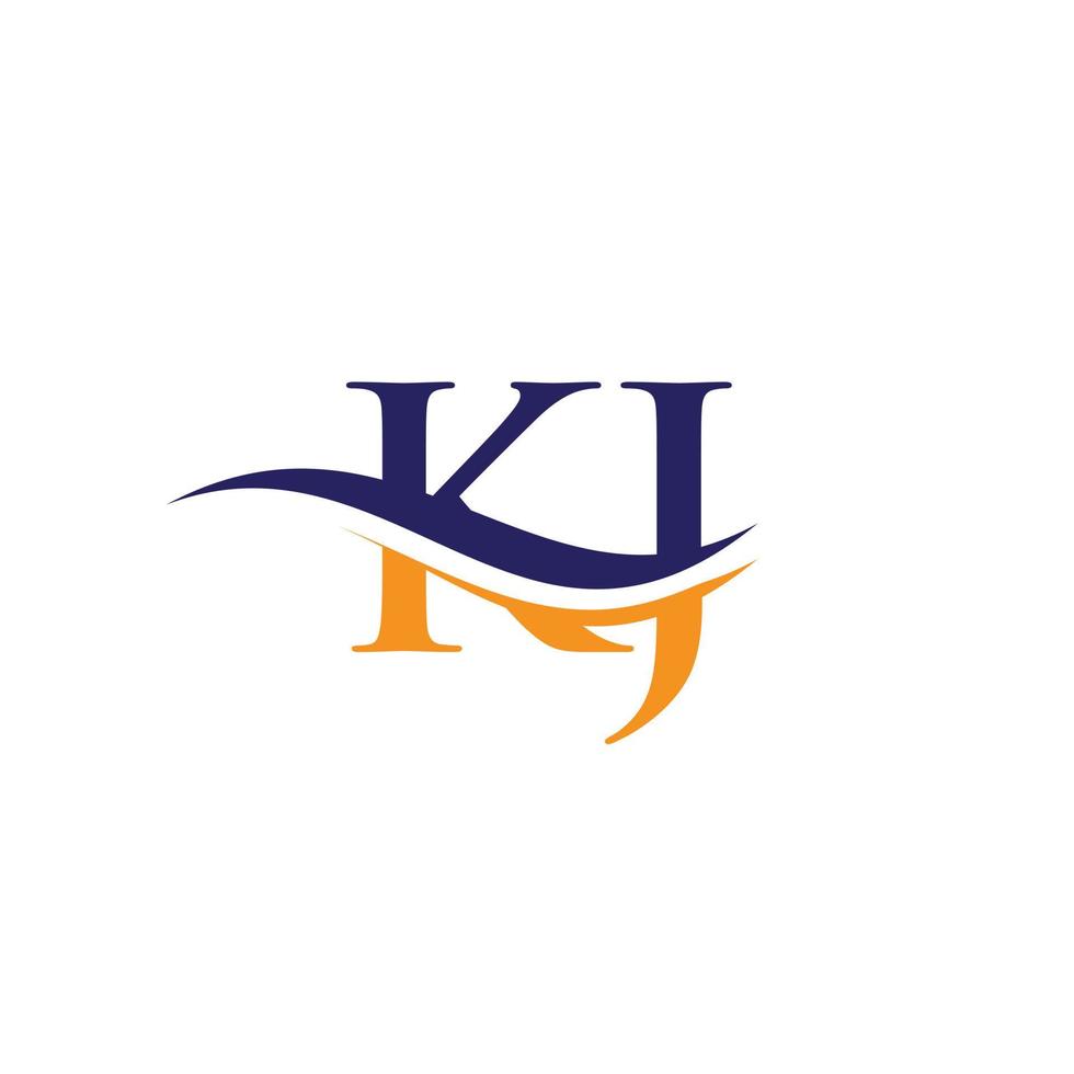 carta kj creativa con concepto de lujo. diseño moderno del logotipo kj para la identidad empresarial y empresarial. vector