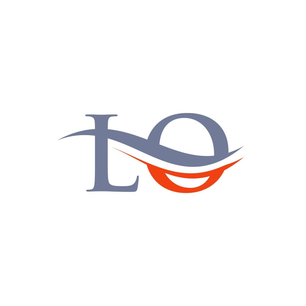 Premium Letter LO Logo Design with water wave concept. LO logo design ...