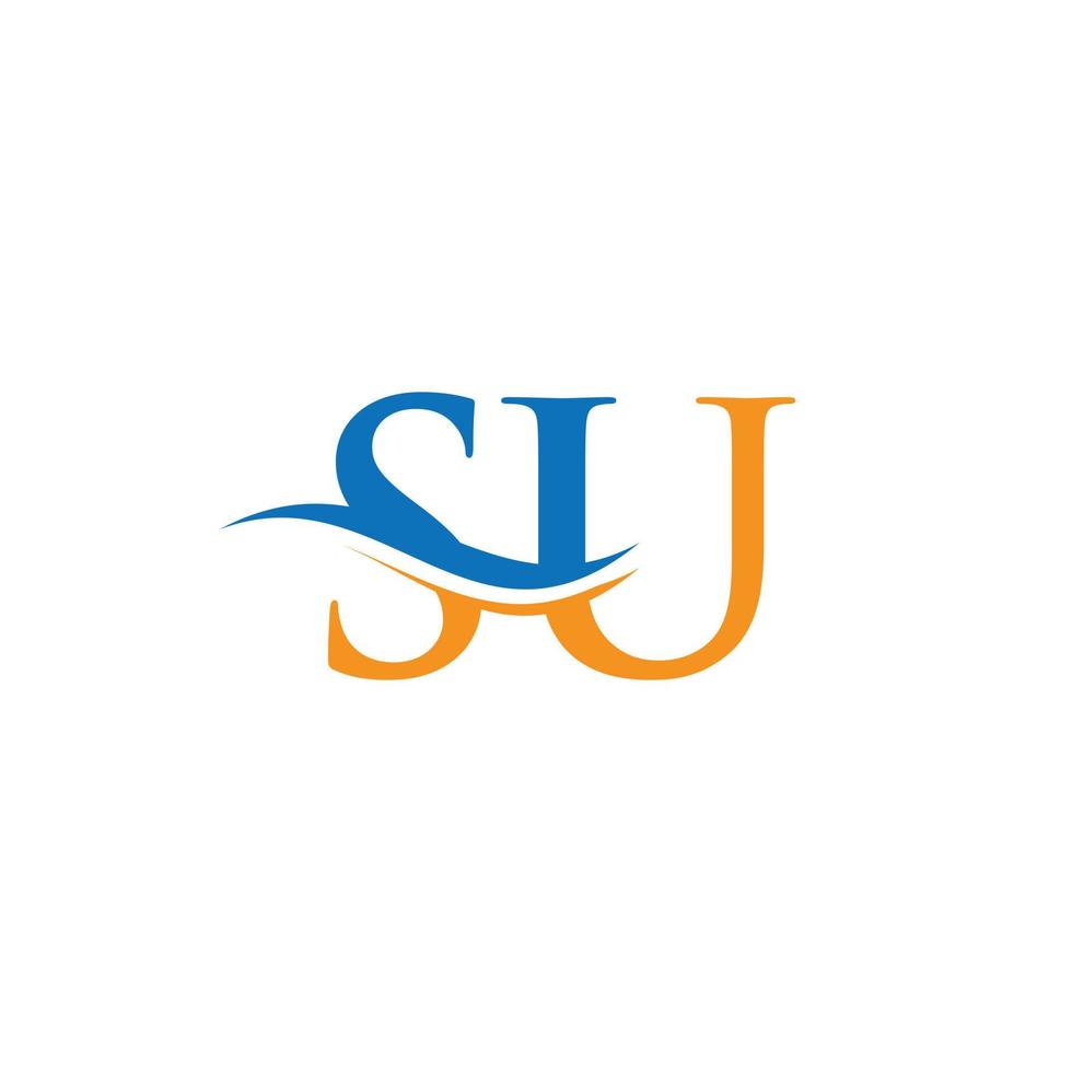SU Letter Linked Logo for business and company identity. Initial Letter SU Logo Vector Template.