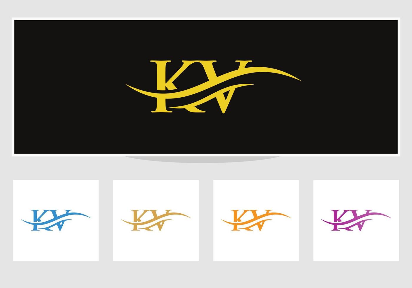 diseño inicial del logotipo kv de la letra vinculada. vector de diseño de logotipo de letra kv moderna con moda moderna