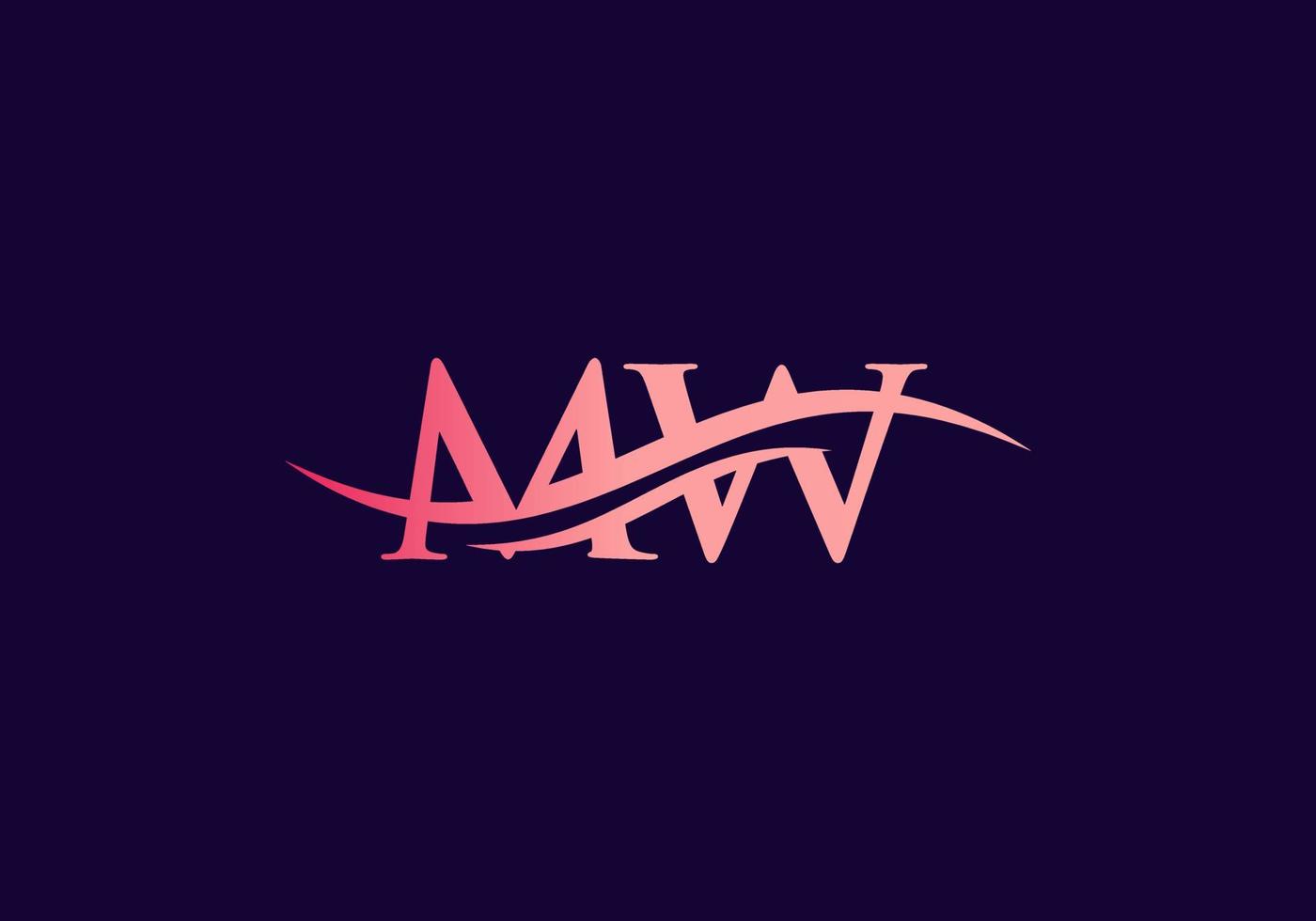 Initial MW letter linked logo vector template. Swoosh letter MW logo design. MW Logo design vector