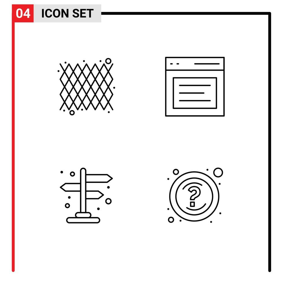 Pack of 4 Modern Filledline Flat Colors Signs and Symbols for Web Print Media such as carnival city pattern interface street Editable Vector Design Elements