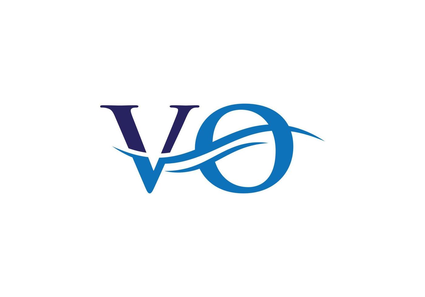 VO logo design. Initial VO letter logo vector. Swoosh letter VO logo design vector