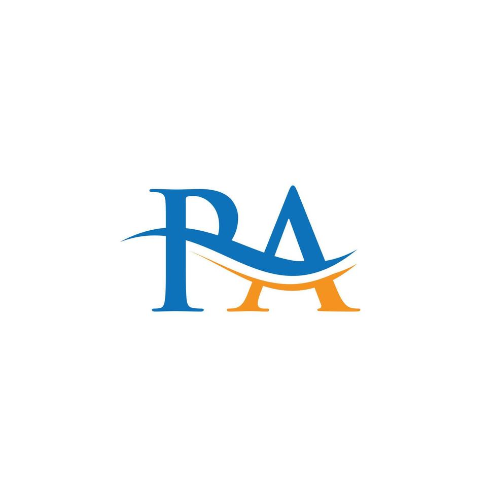 PA logo Design. Premium Letter PA Logo Design with water wave concept. vector