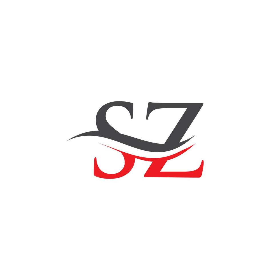 SZ Logo design vector. Swoosh letter SZ logo design vector