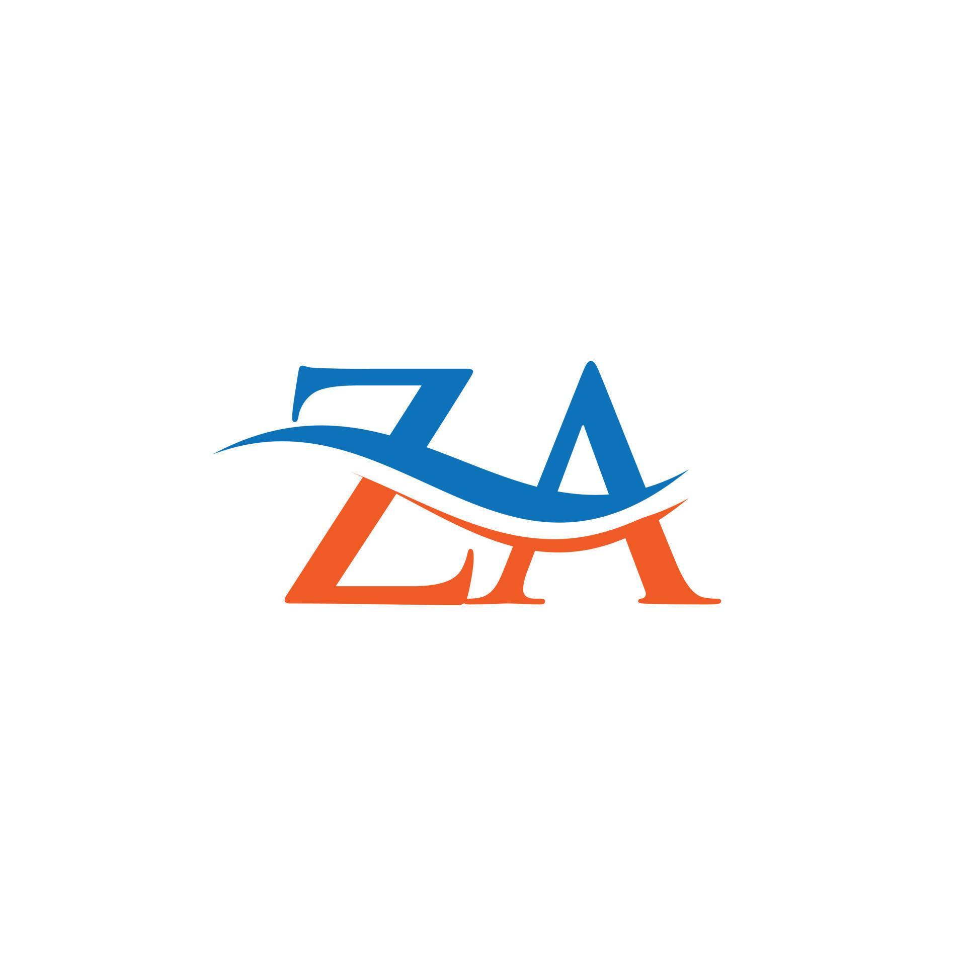 ZA logo Design. Premium Letter ZA Logo Design with water wave concept ...