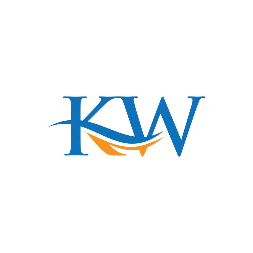 logotipo vinculado a la letra kw para la identidad comercial y de la empresa. plantilla de vector de logotipo kw de letra inicial.