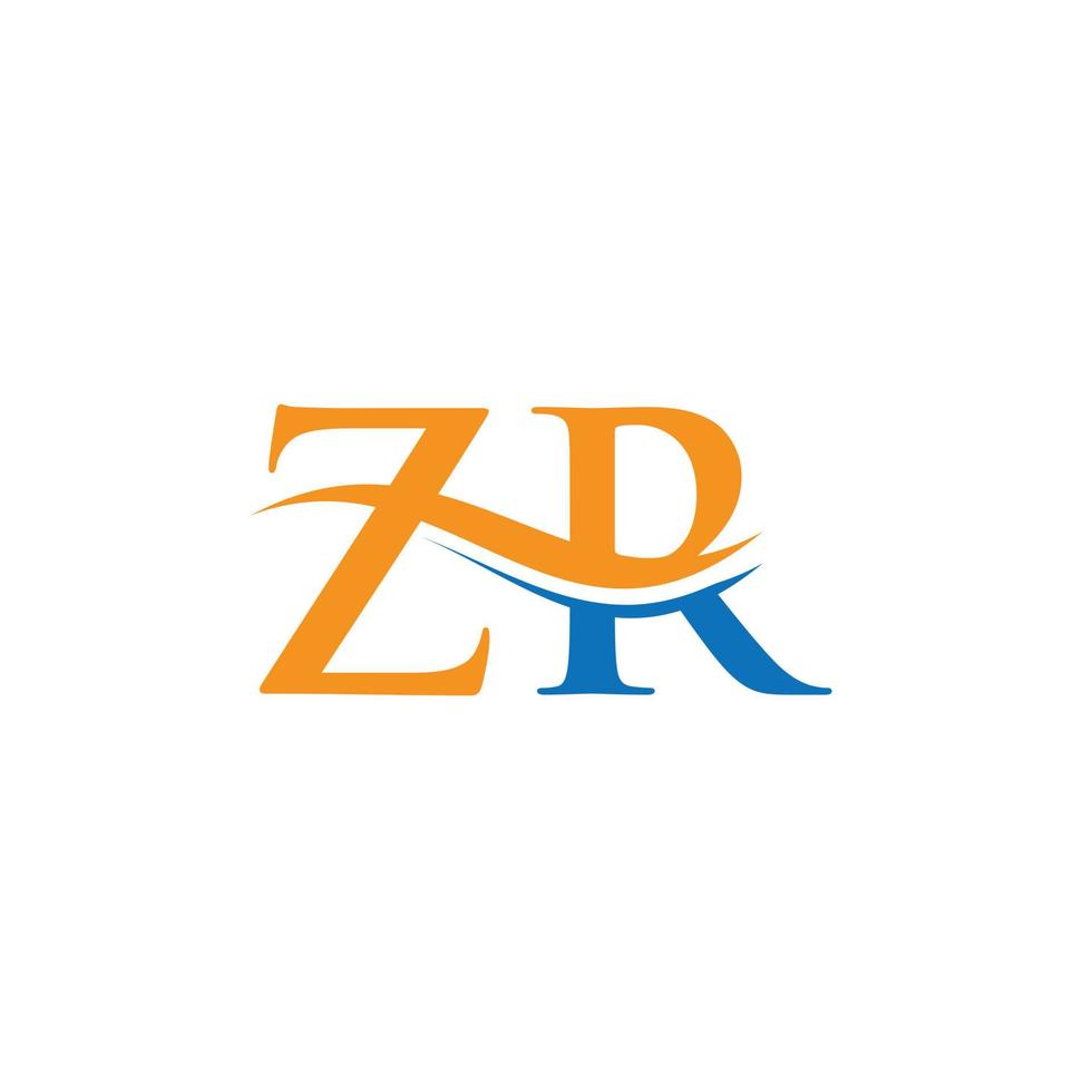 diseño del logotipo zr. diseño inicial del logotipo de la letra zr. vector