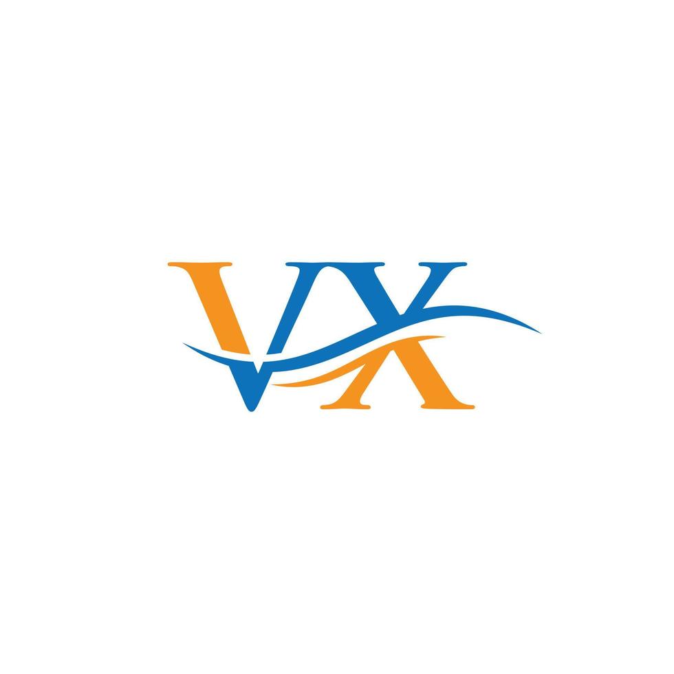 VX Letter Linked Logo for business and company identity. Initial Letter VX Logo Vector Template.