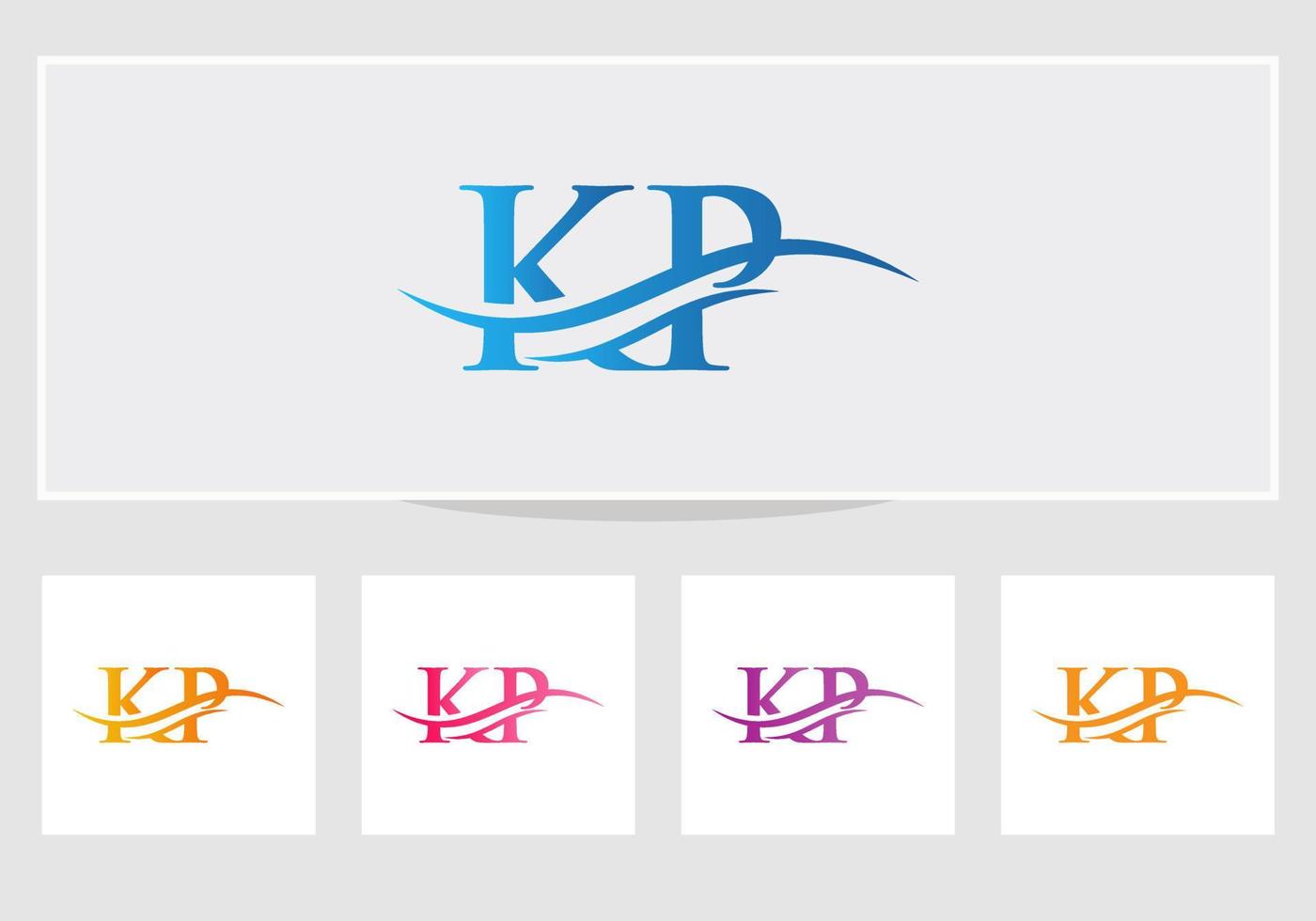 KP Linked Logo for business and company identity. Creative Letter KP Logo Vector