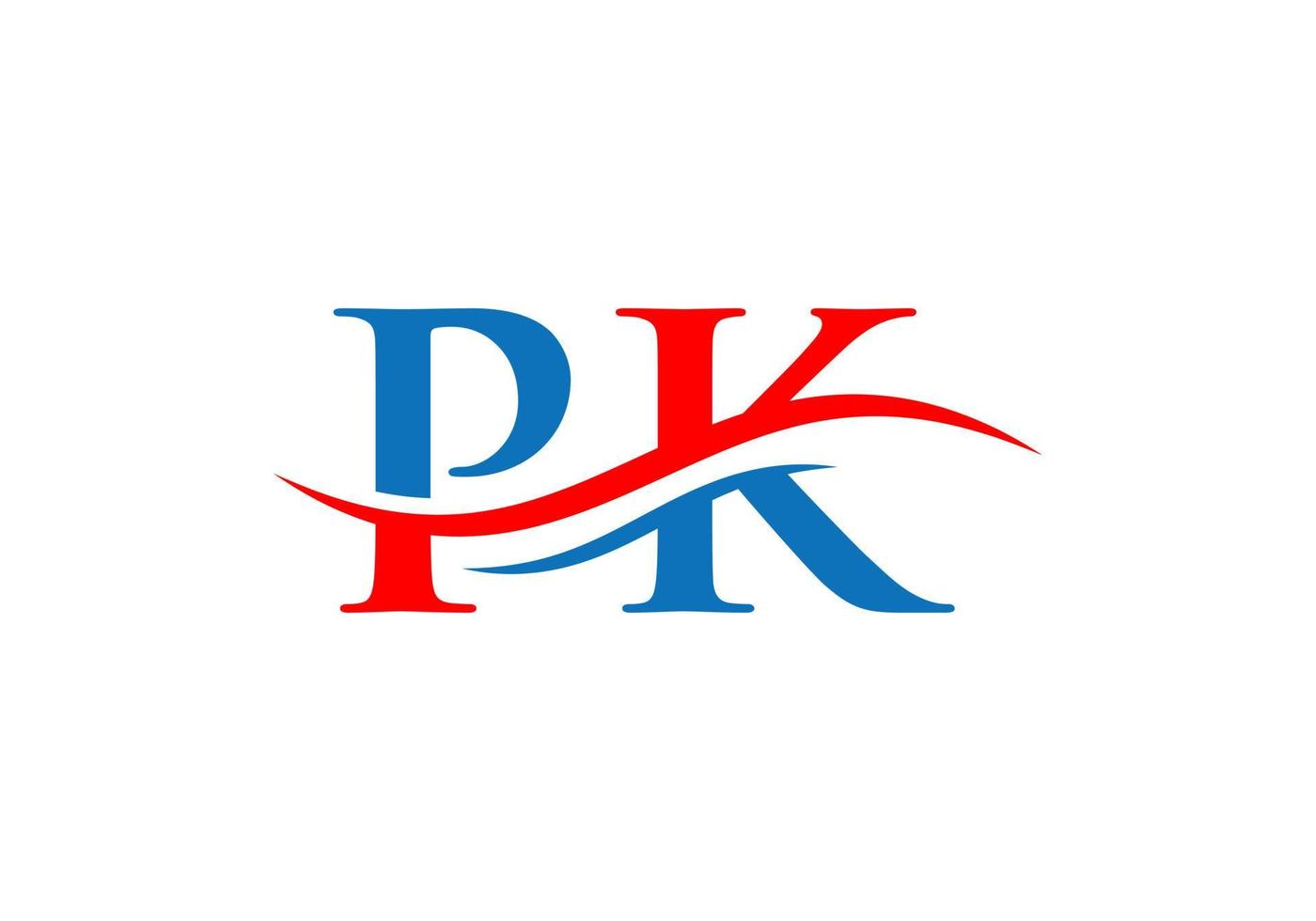 PK logo. Monogram letter PK logo design Vector. PK letter logo design with modern trendy vector