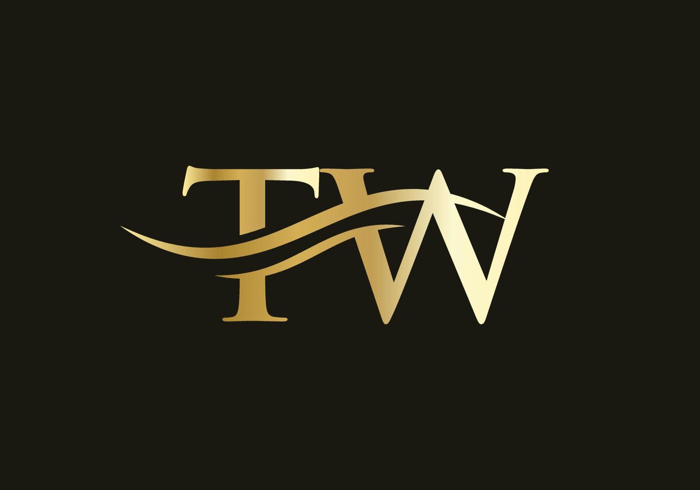 TW logo. Monogram letter TW logo design Vector. TW letter logo design with modern trendy vector