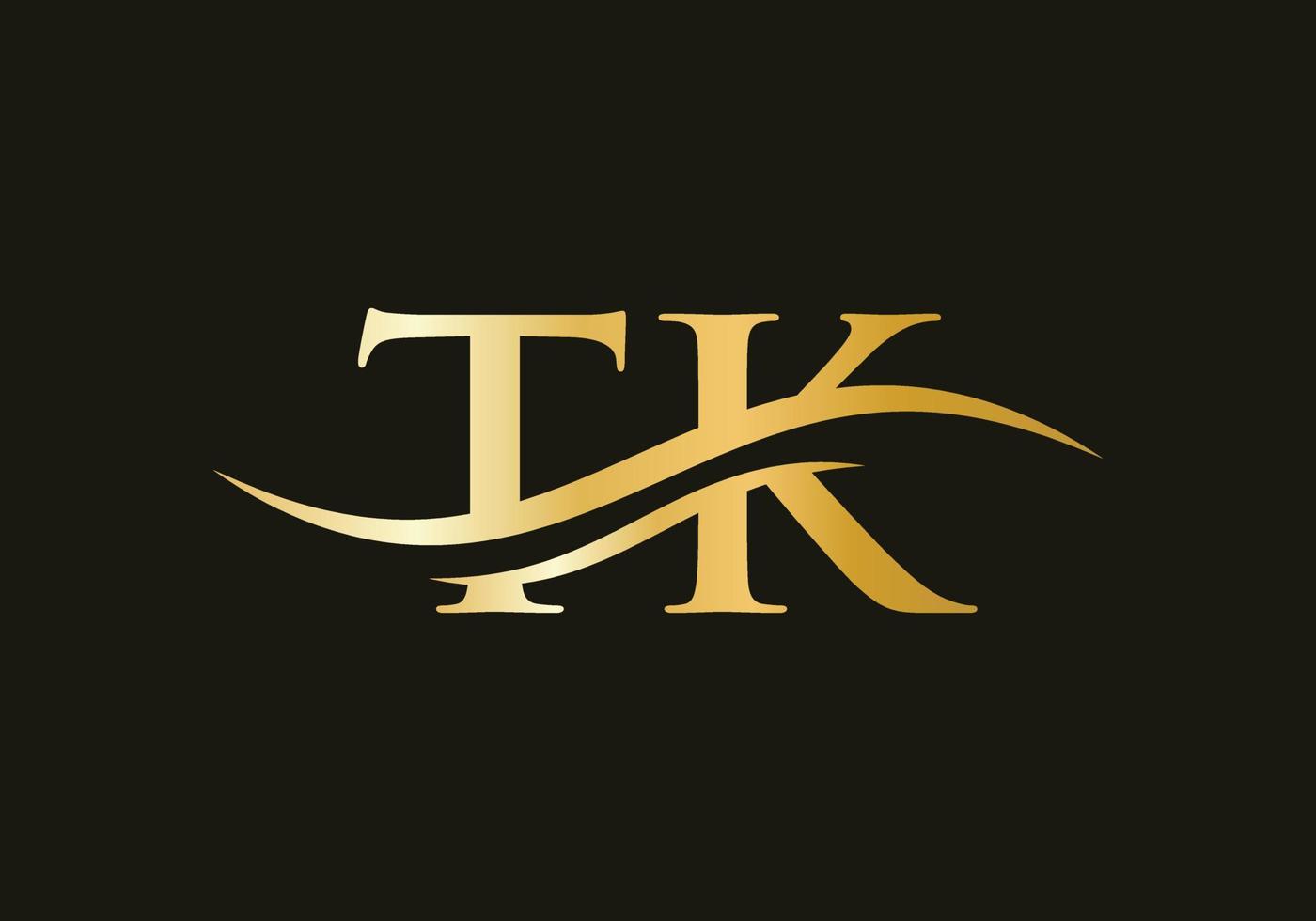 logotipo de tk. vector de diseño de logotipo de letra monograma tk. diseño de logotipo de letra tk con moda moderna