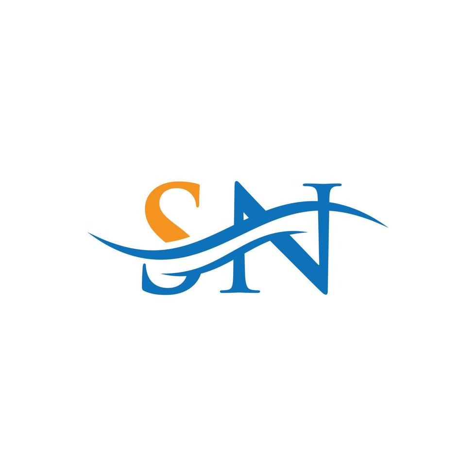 Monogram letter SN logo design Vector. SN letter logo design with modern trendy vector