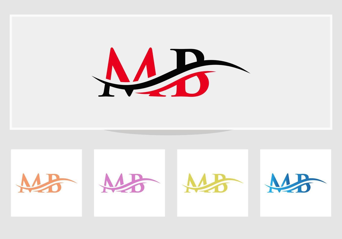 diseño de logotipo mb. vector inicial del logotipo de la letra mb. diseño de logotipo mb letra swoosh