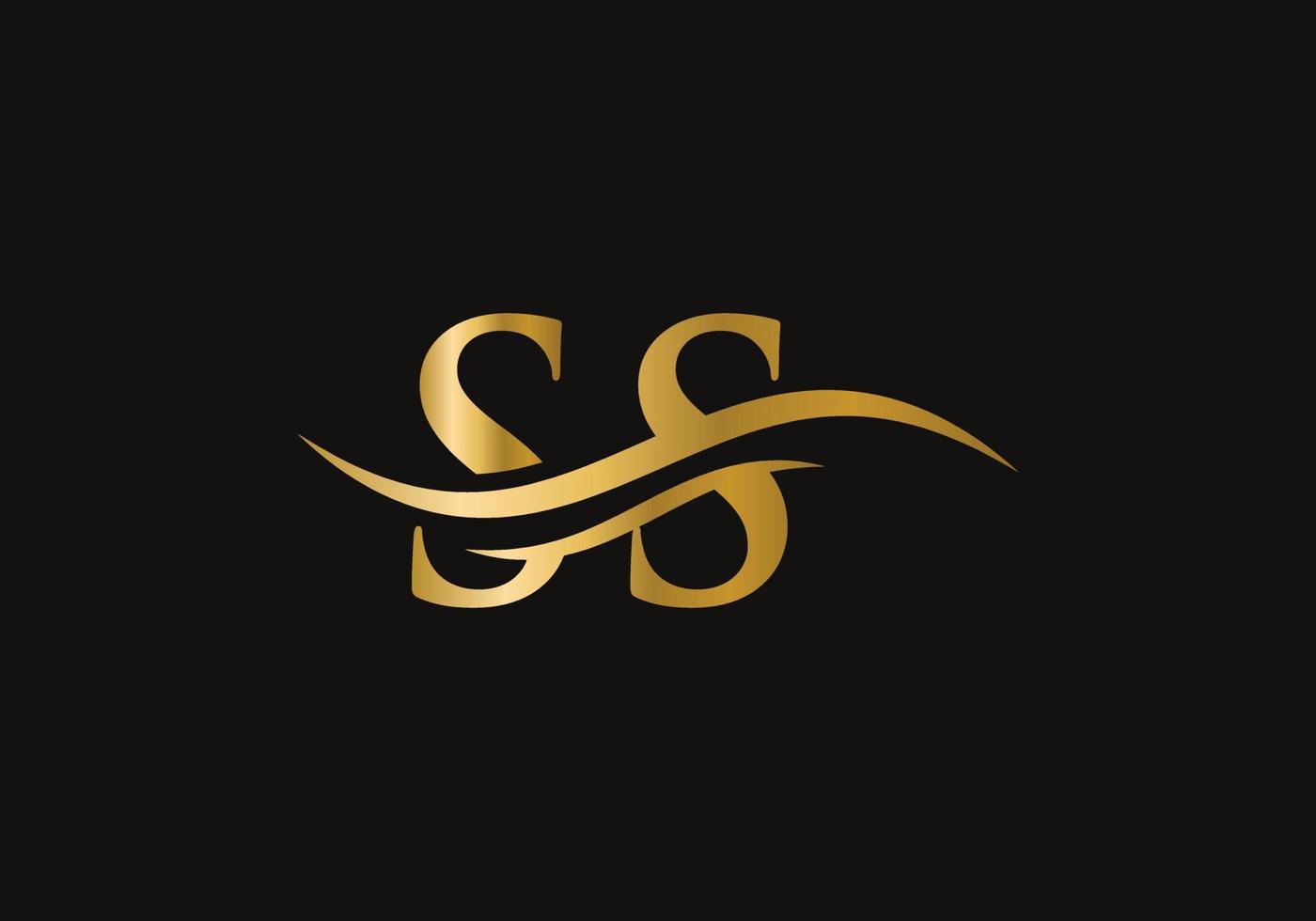 vector de logotipo de onda de agua ss. diseño de logotipo swoosh letter ss para identidad empresarial y empresarial