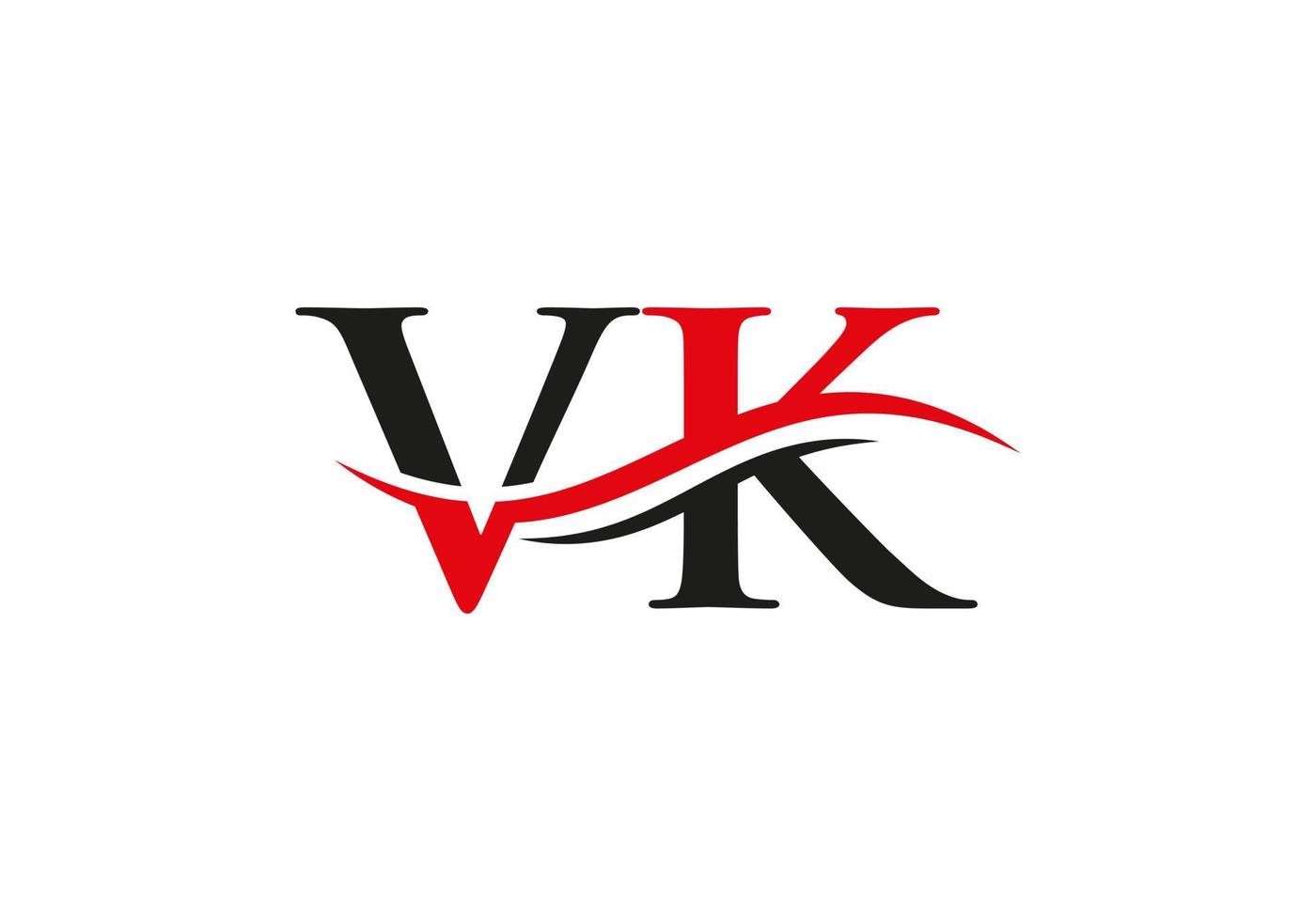 logotipo vk. vector de diseño de logotipo vk de letra de monograma. diseño de logotipo de letra vk con moda moderna