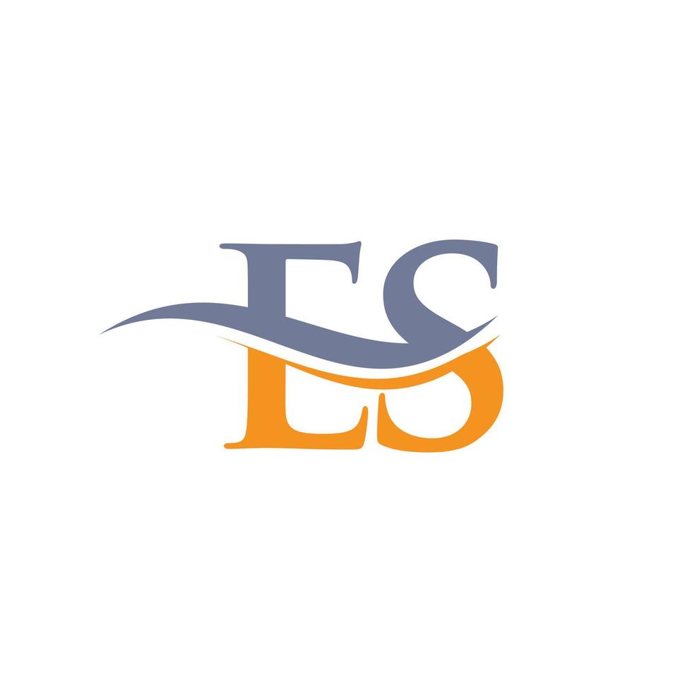 ES Letter Linked Logo for business and company identity. Initial Letter ES Logo Vector Template.