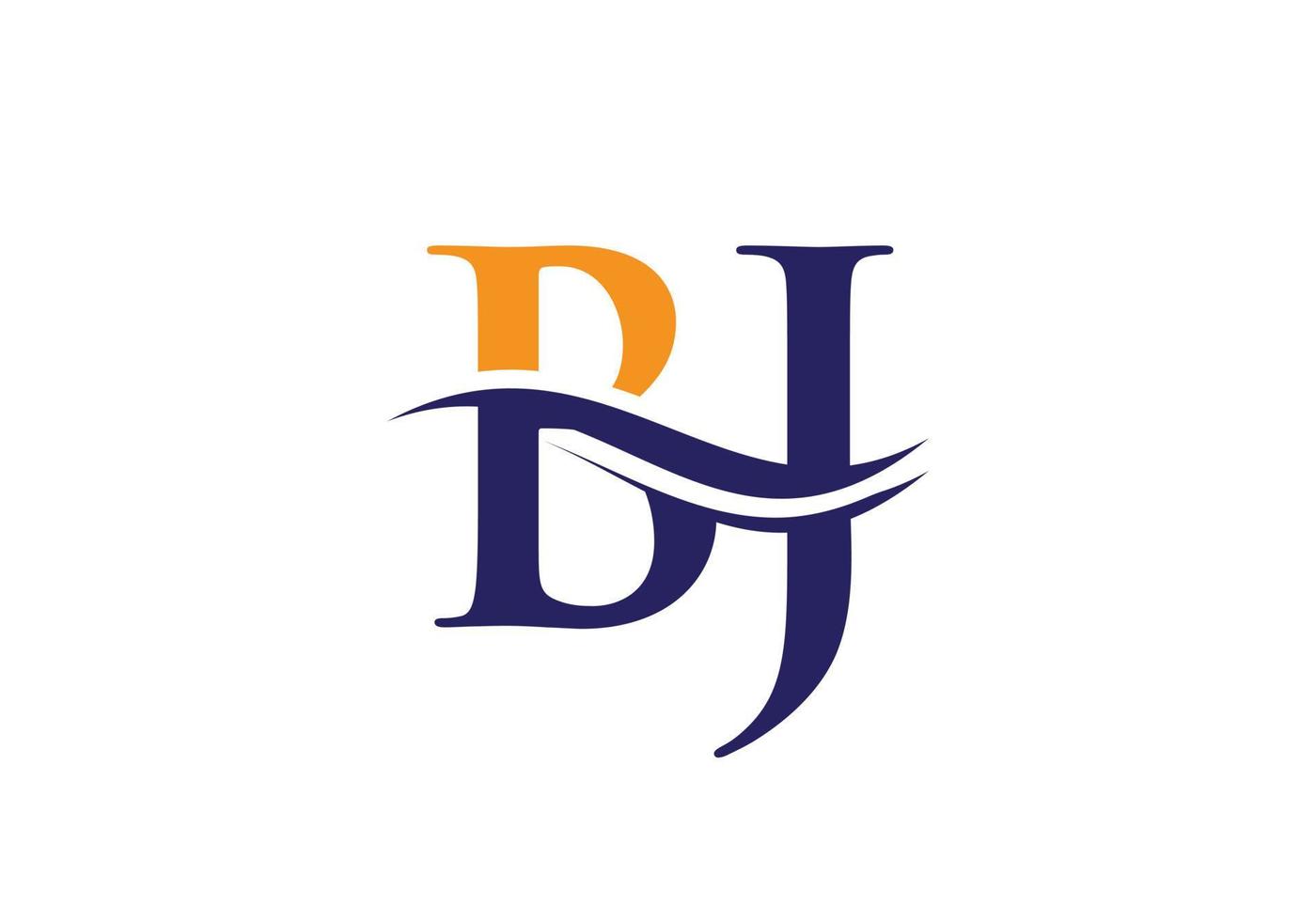 plantilla de vector de diseño de logotipo de empresa de letra bj inicial con una moda mínima y moderna. diseño de logotipo bj para empresas