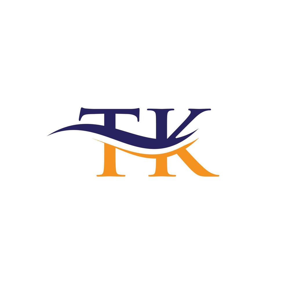 logotipo de la letra tk. plantilla de vector de diseño de logotipo de empresa de carta inicial tk